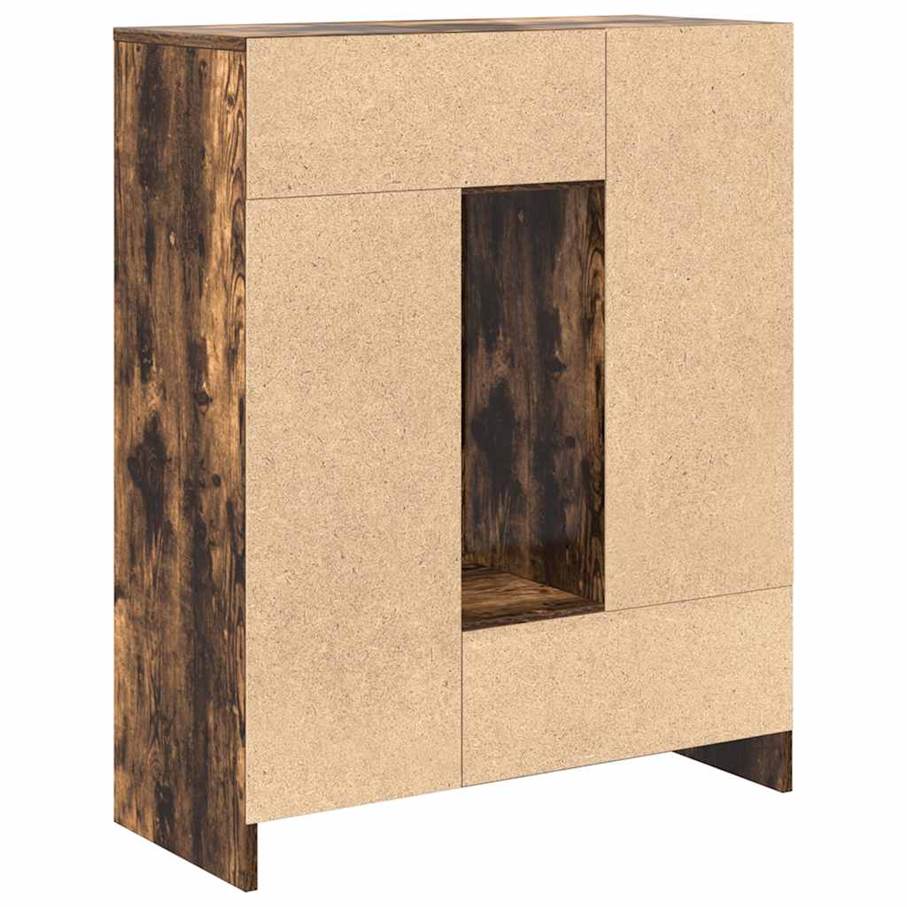 Buffet avec tiroirs et portes chêne fumé 73x31x90 cm - XIOS