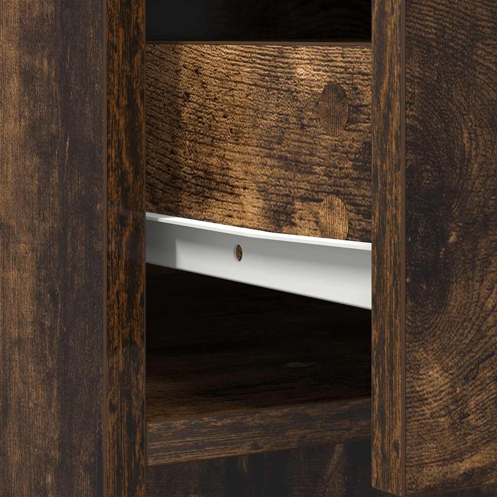 Buffet avec tiroirs et portes chêne fumé 73x31x90 cm - XIOS
