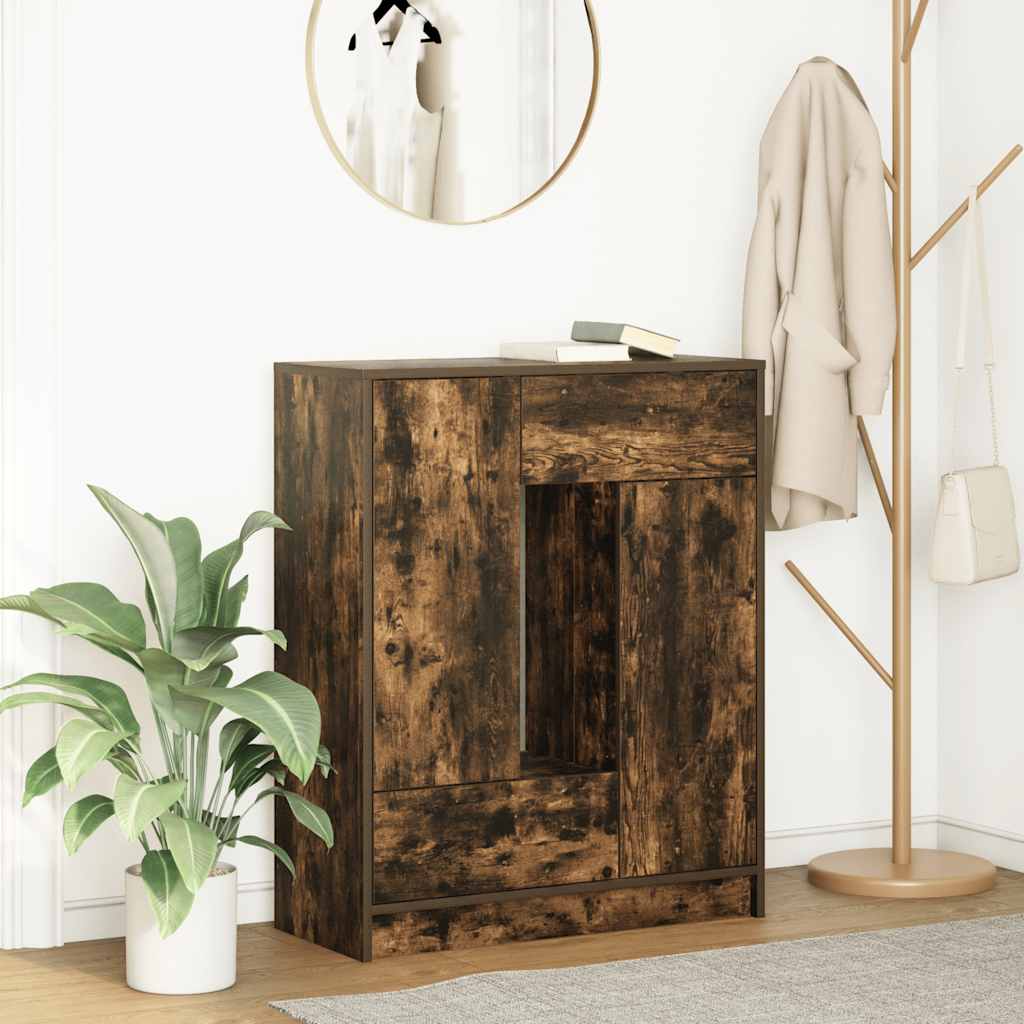 Buffet avec tiroirs et portes chêne fumé 73x31x90 cm - XIOS