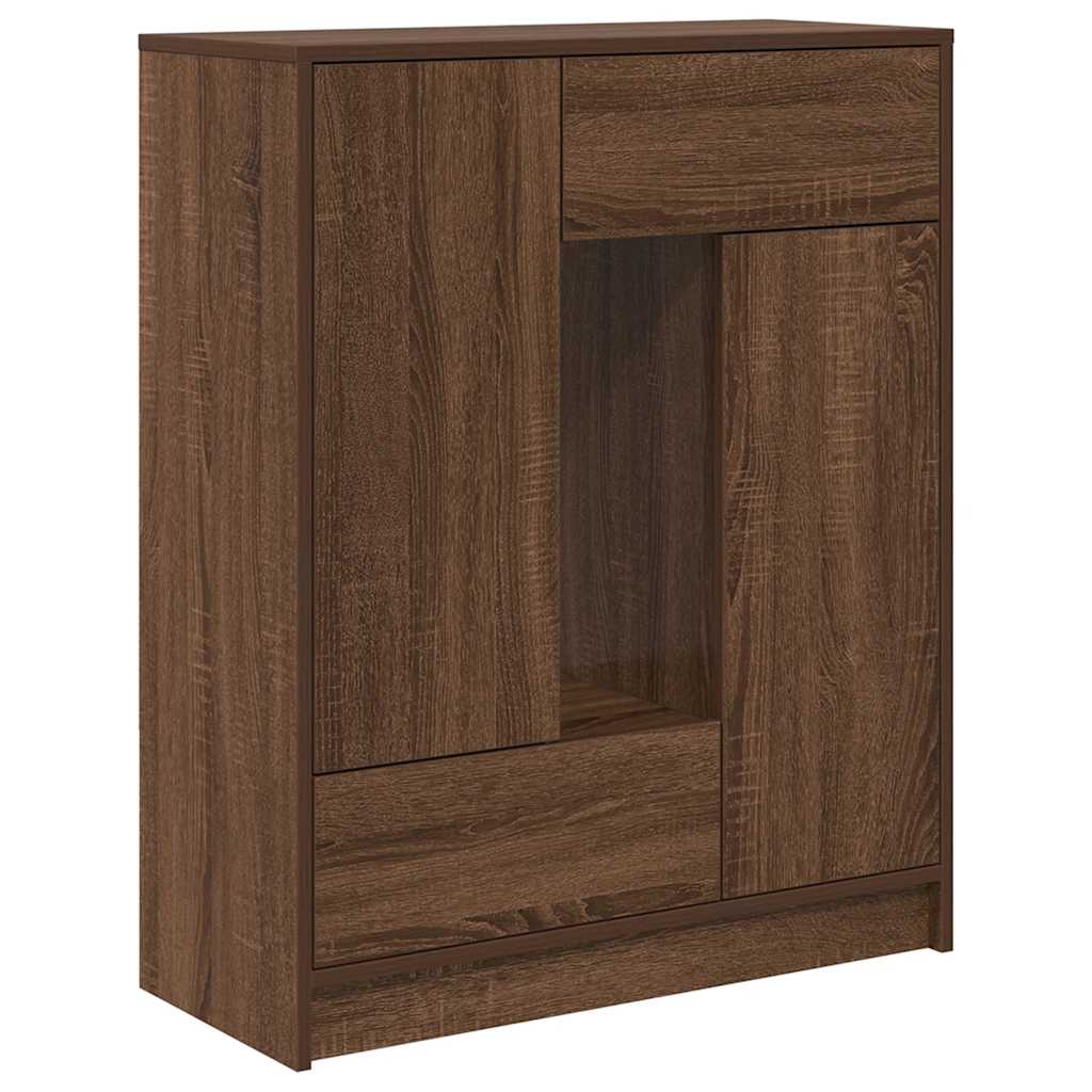 Buffet avec tiroirs et portes chêne marron 73x31x90 cm - XIOS