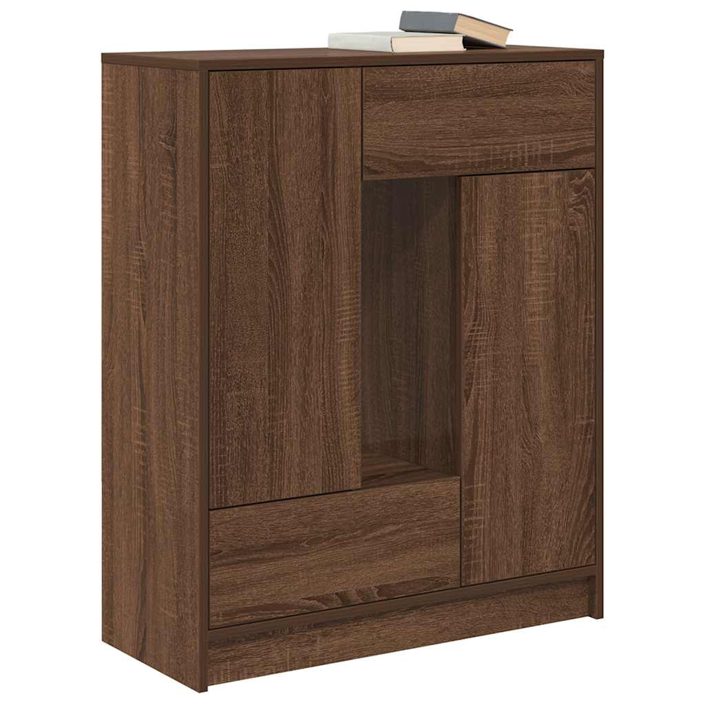 Buffet avec tiroirs et portes chêne marron 73x31x90 cm - XIOS