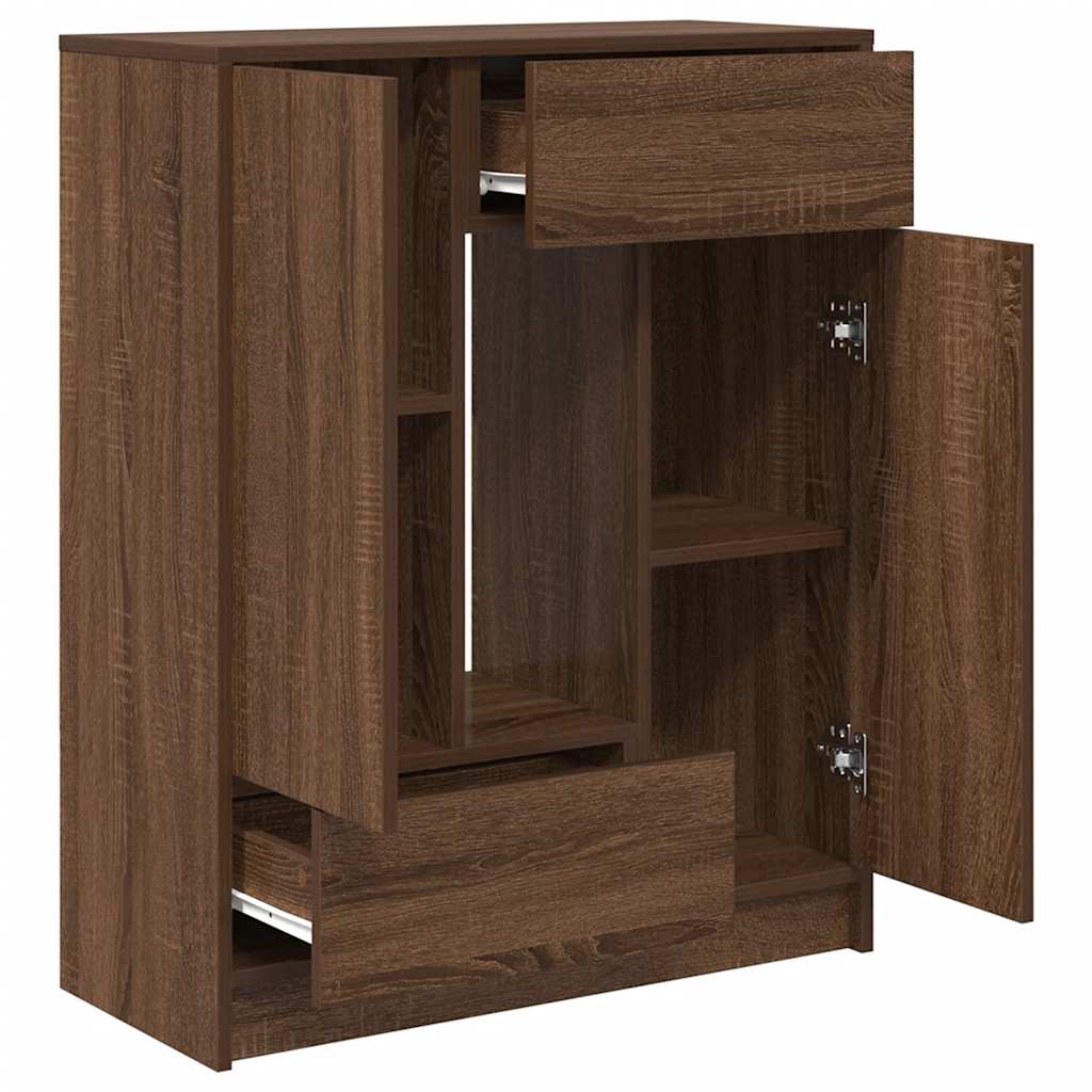 Buffet avec tiroirs et portes chêne marron 73x31x90 cm - XIOS