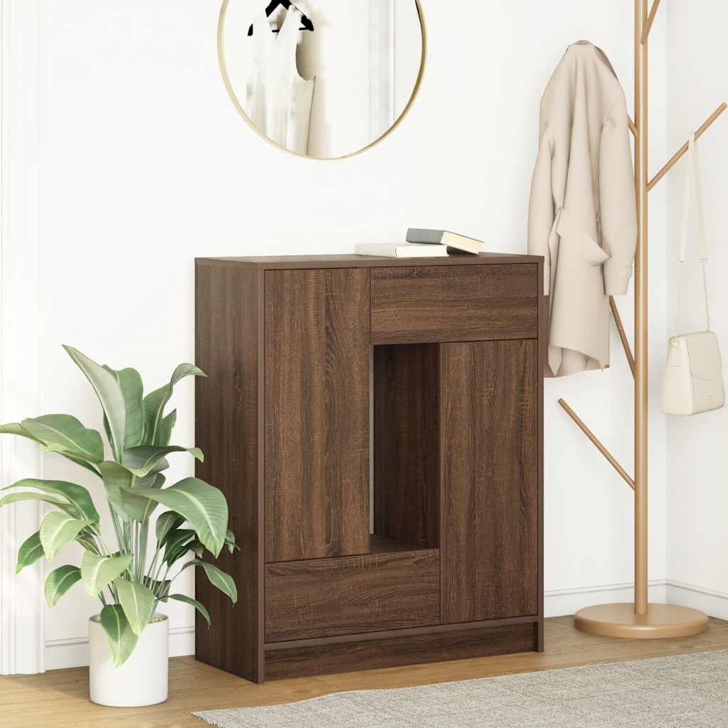Buffet avec tiroirs et portes chêne marron 73x31x90 cm - XIOS
