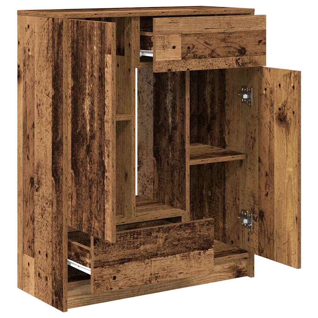 Buffet avec tiroirs et portes vieux bois 73x31x90 cm - XIOS