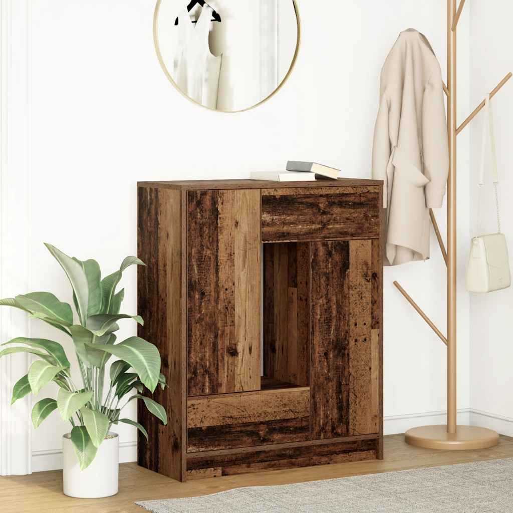Buffet avec tiroirs et portes vieux bois 73x31x90 cm - XIOS