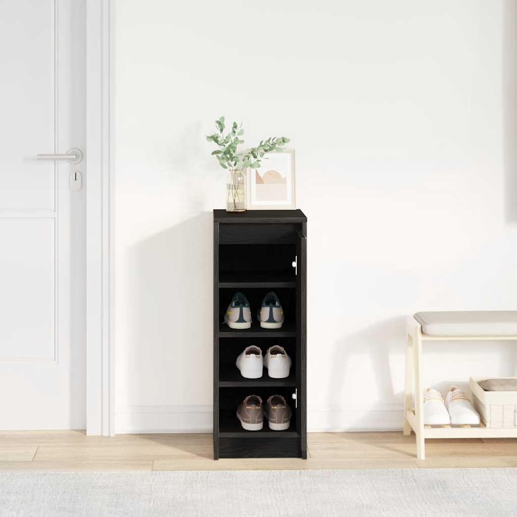 Armoire à chaussures chêne noir 29,5x34x76 cm bois d'ingénierie - XIOS