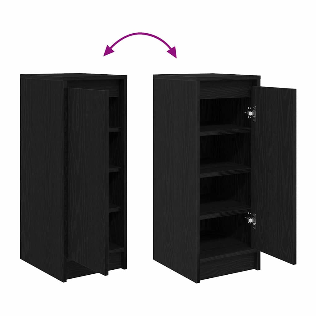 Armoire à chaussures chêne noir 29,5x34x76 cm bois d'ingénierie - XIOS
