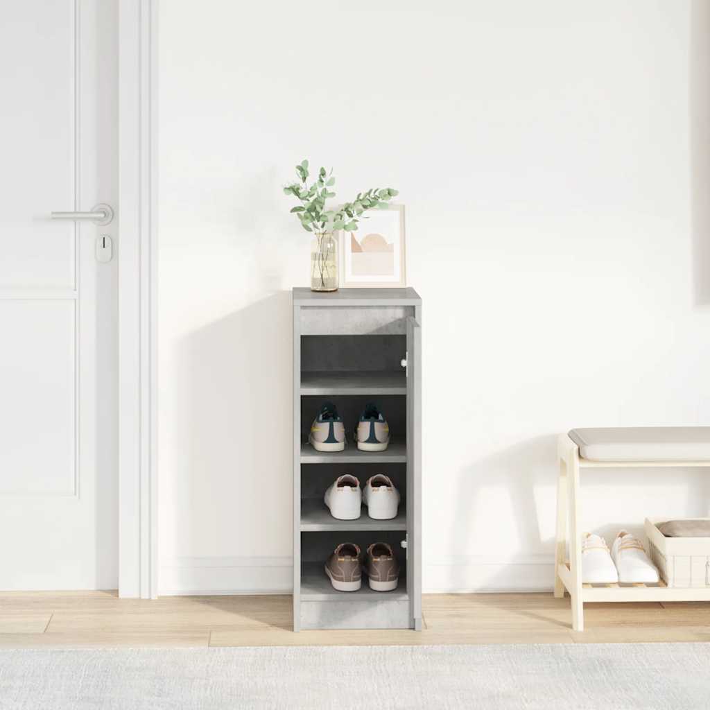 Armoire à chaussures gris béton 29,5x34x76 cm bois d'ingénierie - XIOS