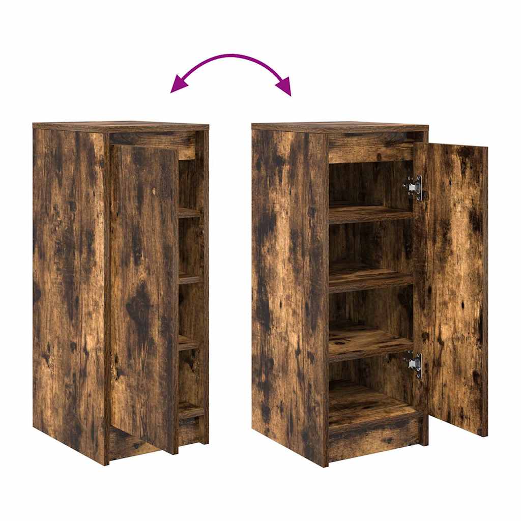 Armoire à chaussures chêne fumé 29,5x34x76 cm bois d'ingénierie - XIOS