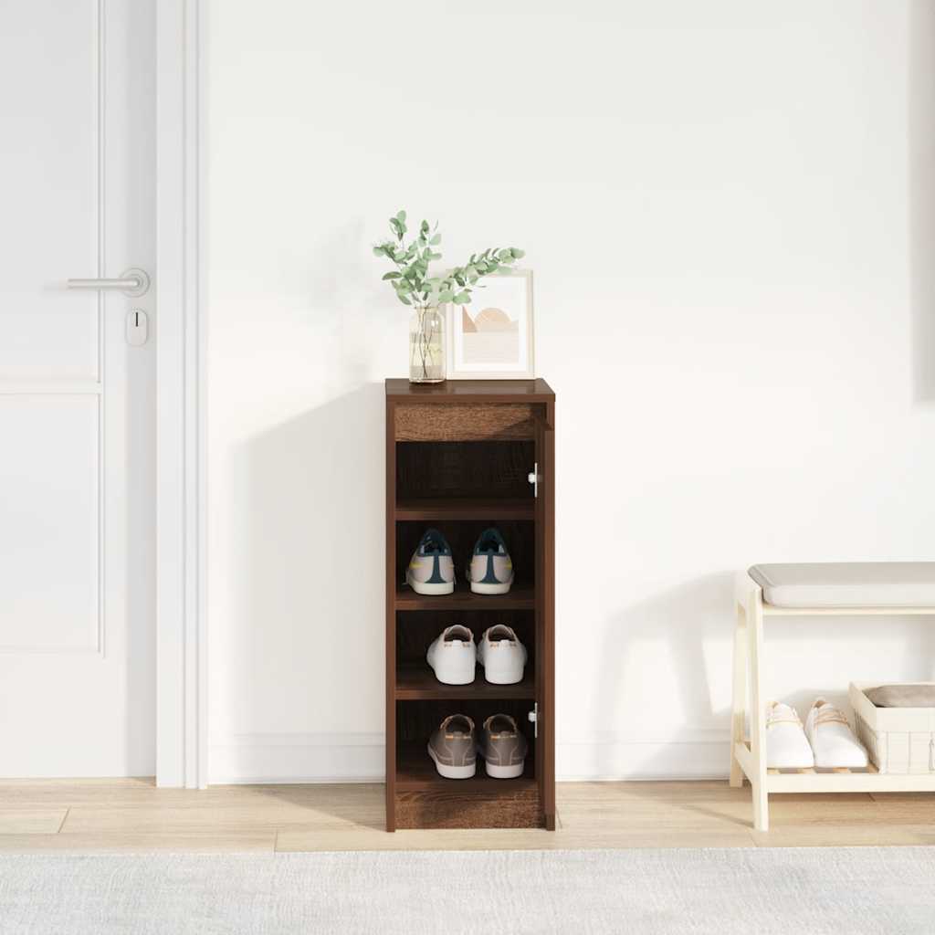 Armoire à chaussures chêne marron 29,5x34x76 cm bois ingénierie - XIOS