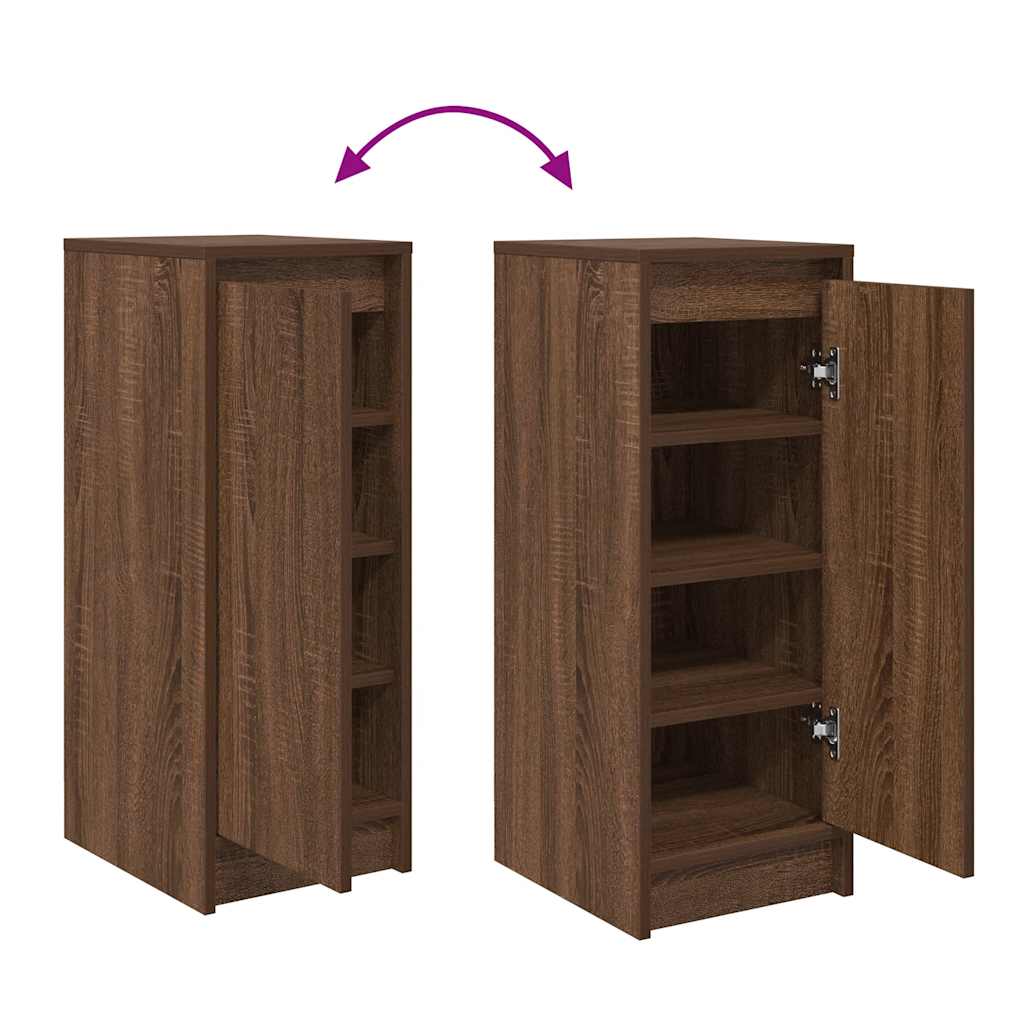 Armoire à chaussures chêne marron 29,5x34x76 cm bois ingénierie - XIOS