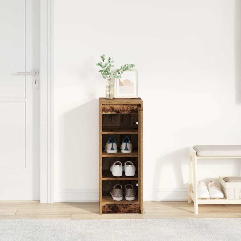 Armoire à chaussures vieux bois 29,5x34x76 cm bois ingénierie - XIOS