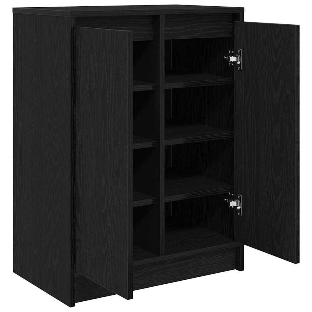 Armoire à chaussures chêne noir 57x34x76 cm bois d'ingénierie - XIOS