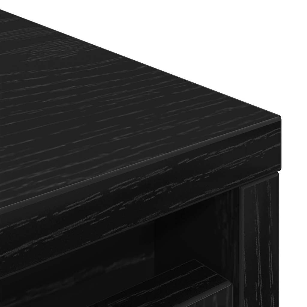 Armoire à chaussures chêne noir 57x34x76 cm bois d'ingénierie - XIOS