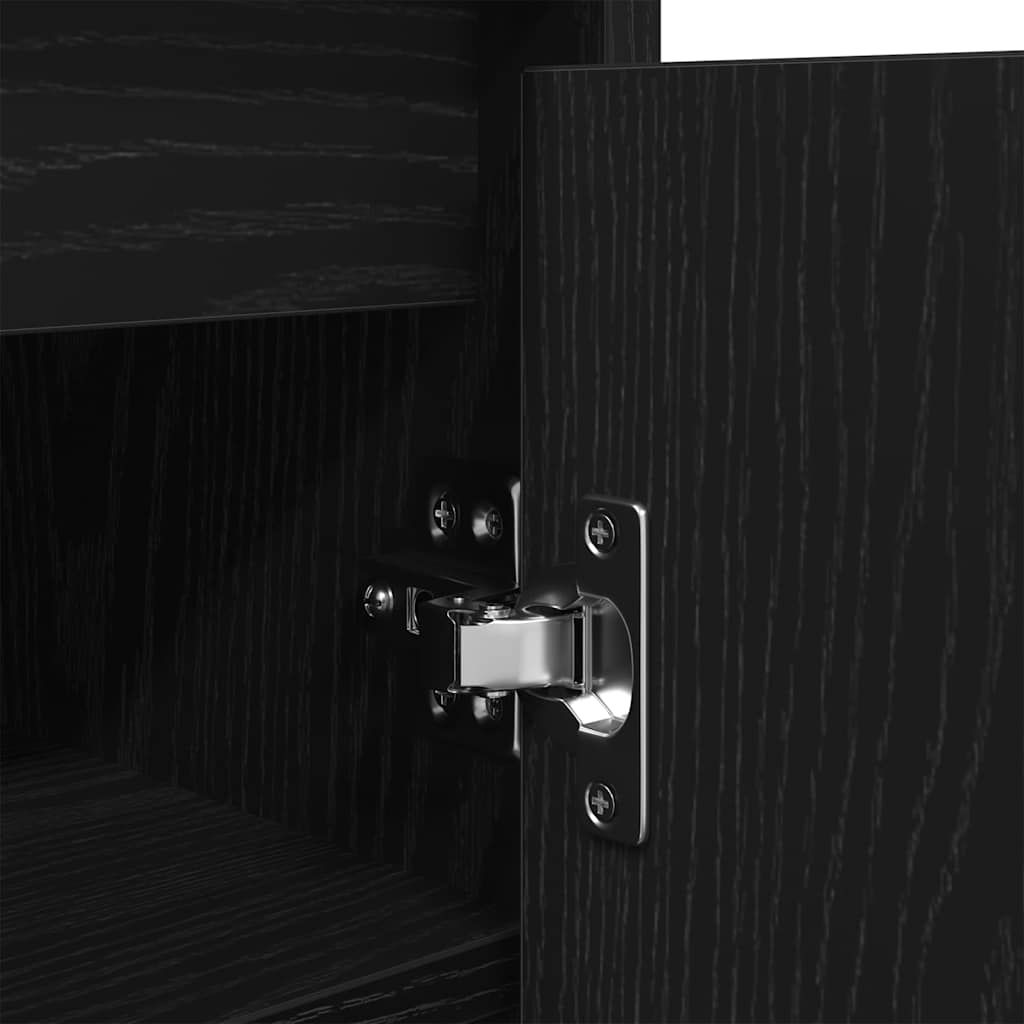 Armoire à chaussures chêne noir 57x34x76 cm bois d'ingénierie - XIOS