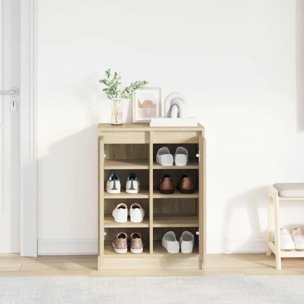 Armoire à chaussures chêne sonoma 57x34x76 cm bois d'ingénierie - XIOS