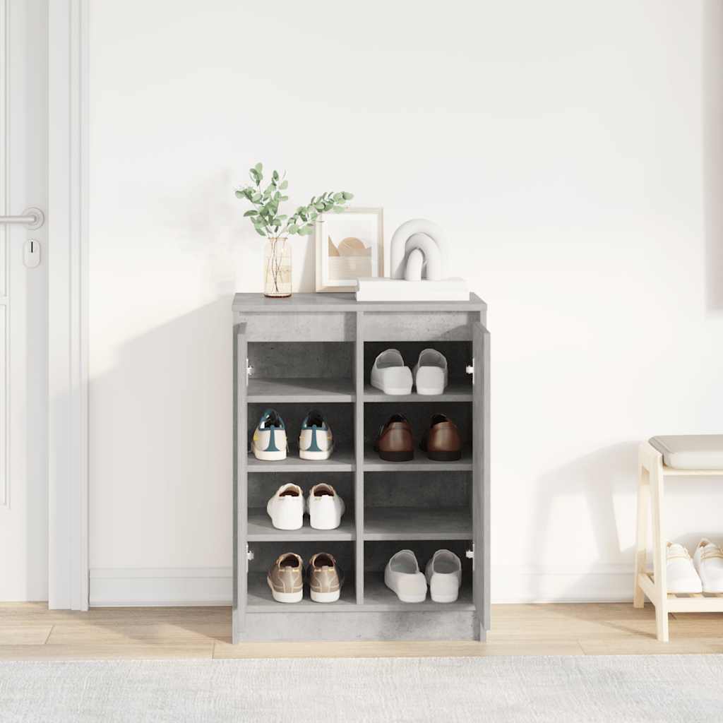 Armoire à chaussures gris béton 57x34x76 cm bois d'ingénierie - XIOS