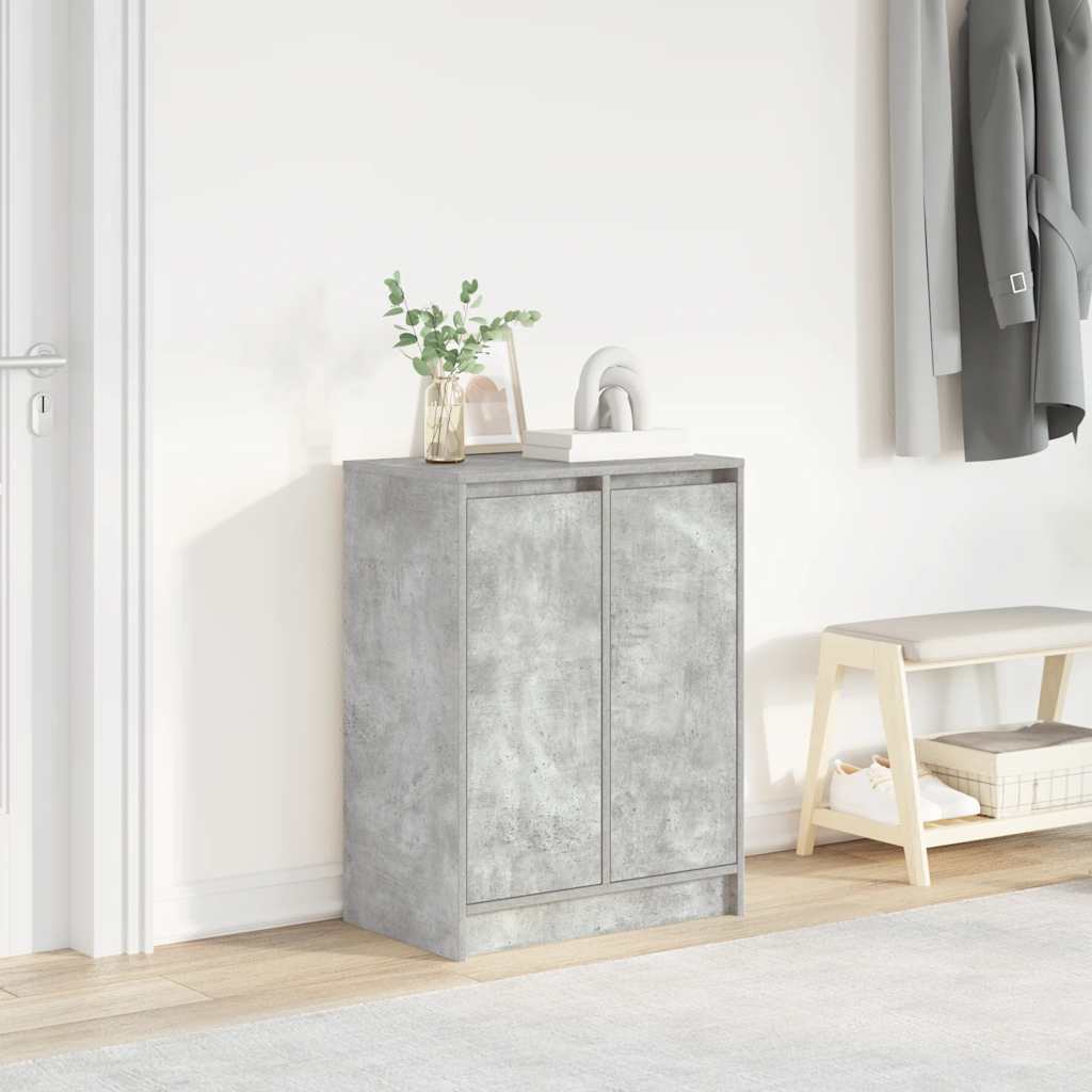Armoire à chaussures gris béton 57x34x76 cm bois d'ingénierie - XIOS