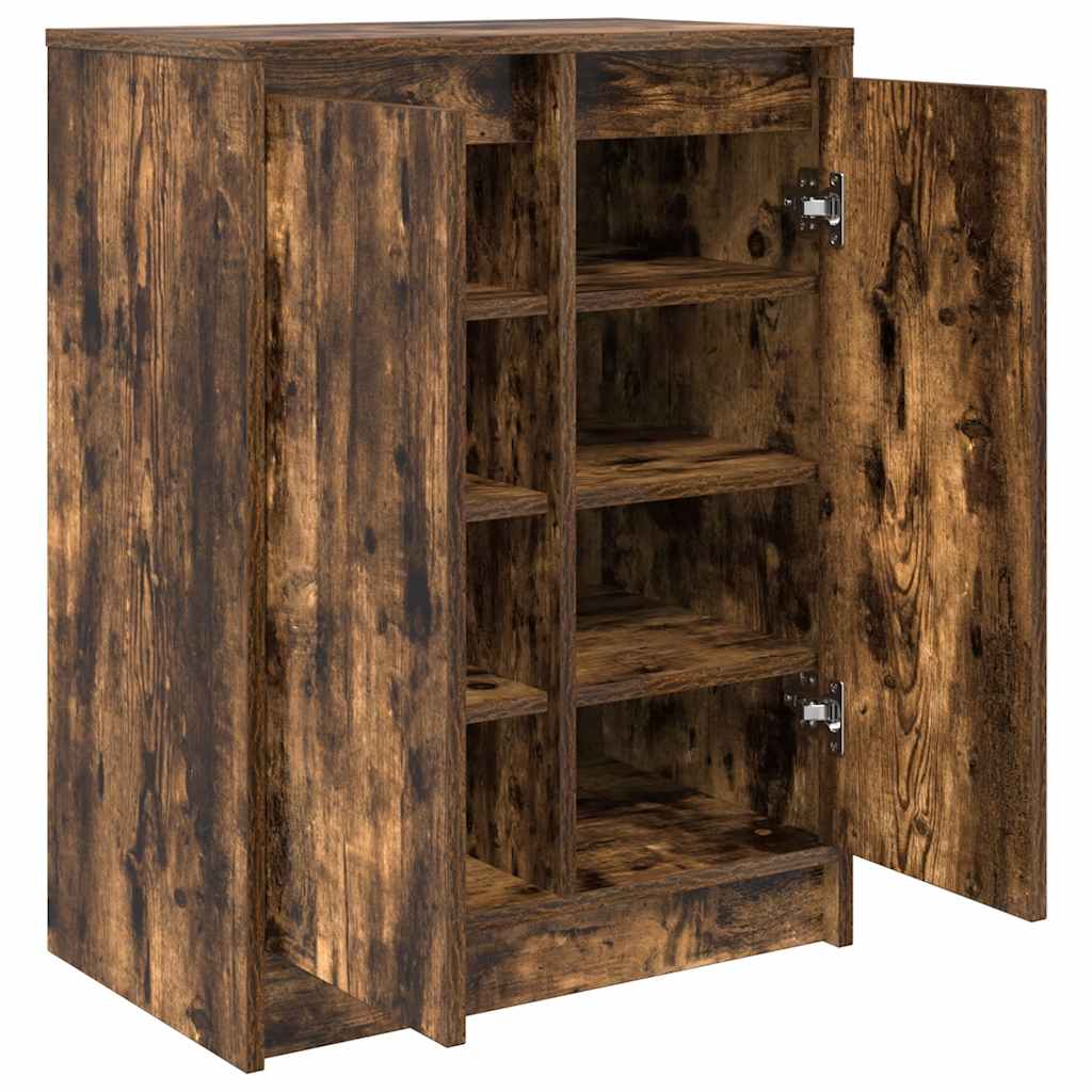 Armoire à chaussures chêne fumé 57x34x76 cm bois d'ingénierie - XIOS