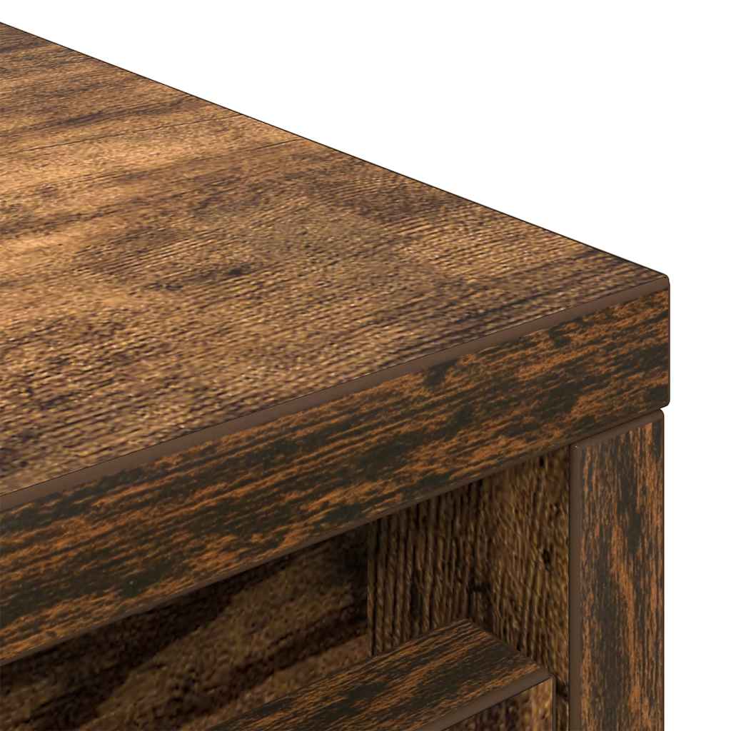 Armoire à chaussures chêne fumé 57x34x76 cm bois d'ingénierie - XIOS
