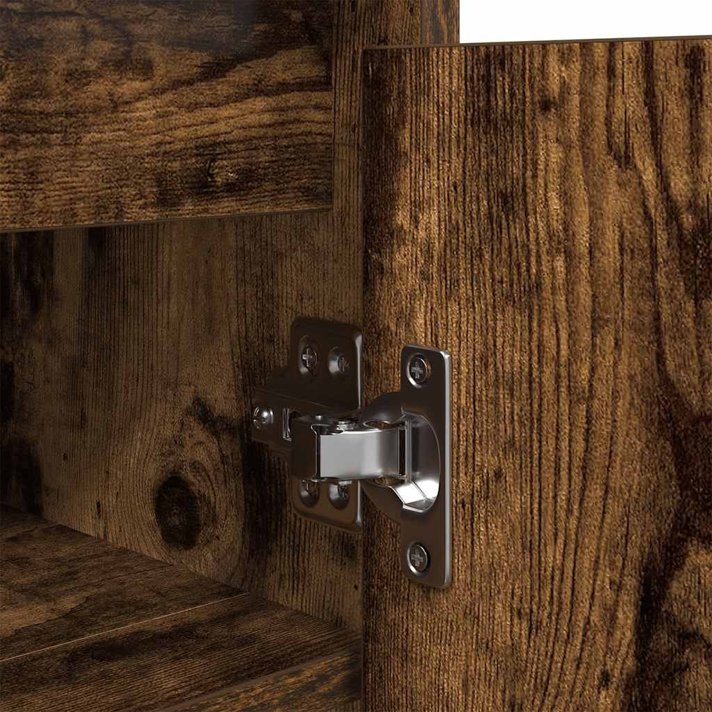Armoire à chaussures chêne fumé 57x34x76 cm bois d'ingénierie - XIOS