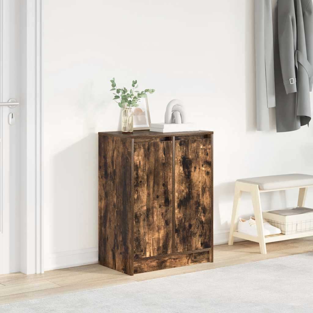 Armoire à chaussures chêne fumé 57x34x76 cm bois d'ingénierie - XIOS