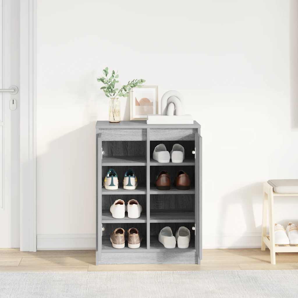 Armoire à chaussures sonoma gris 57x34x76 cm bois d'ingénierie - XIOS