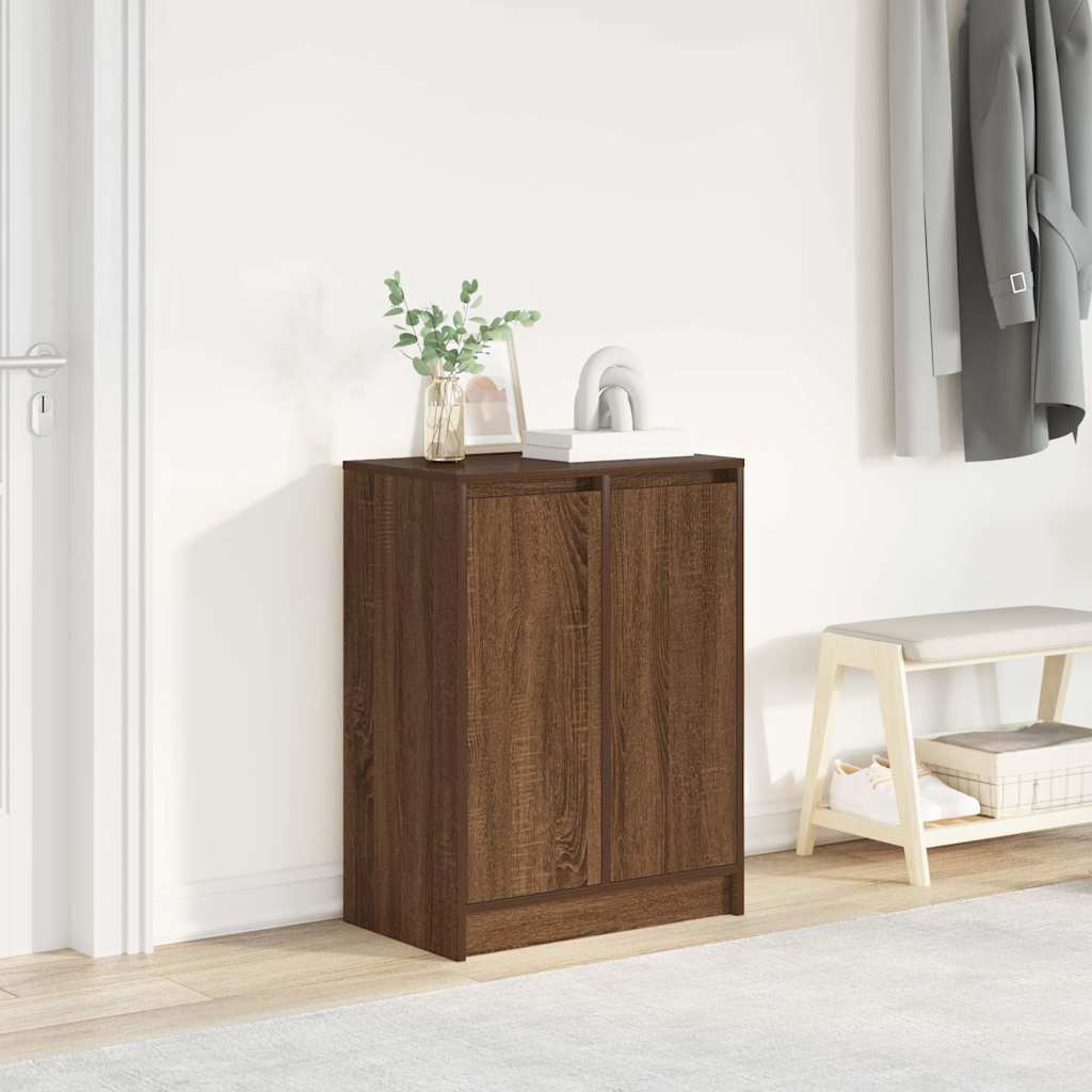 Armoire à chaussures chêne marron 57x34x76 cm bois d'ingénierie - XIOS