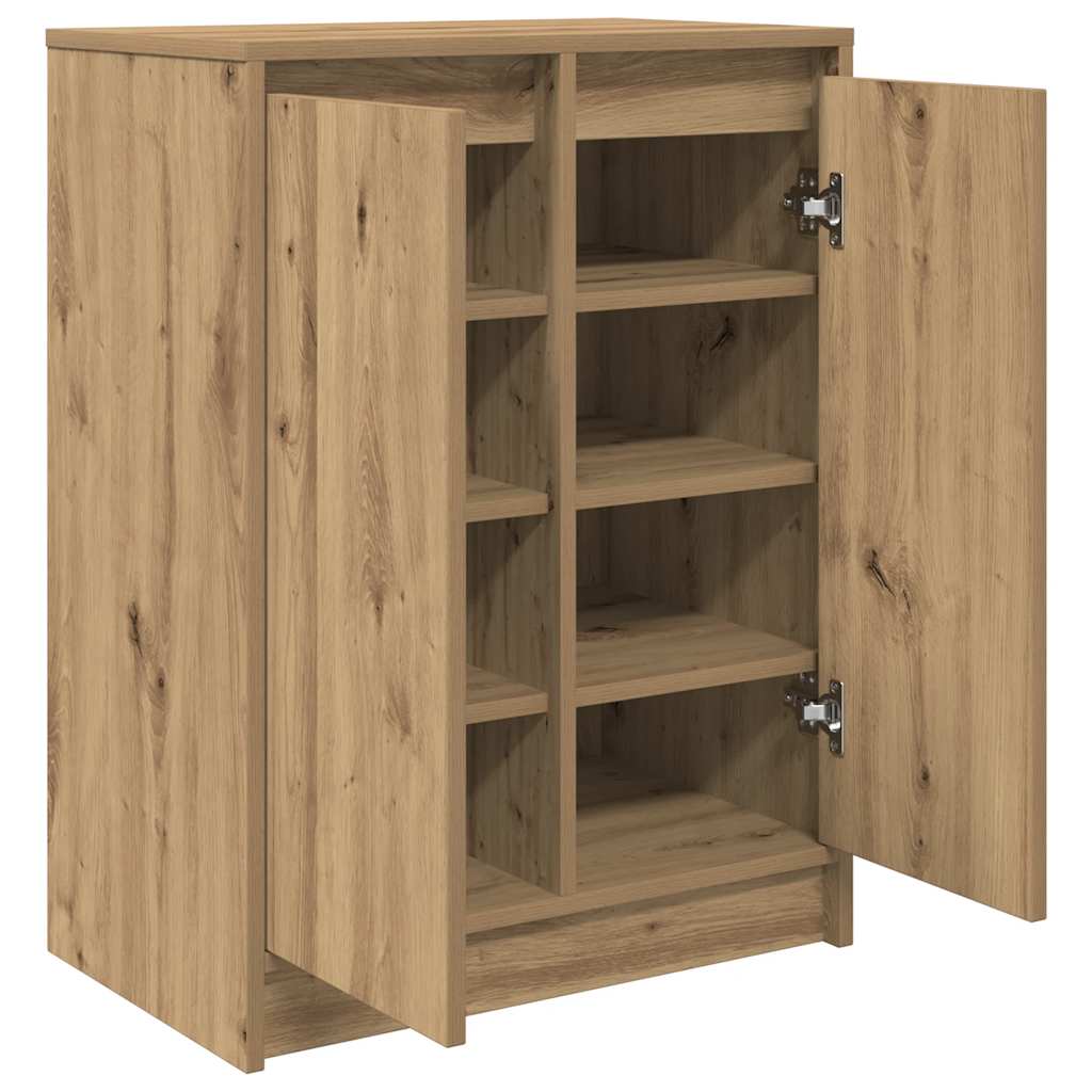 Meuble à chaussures chêne artisanal 57x34x76 cm bois ingénierie - XIOS