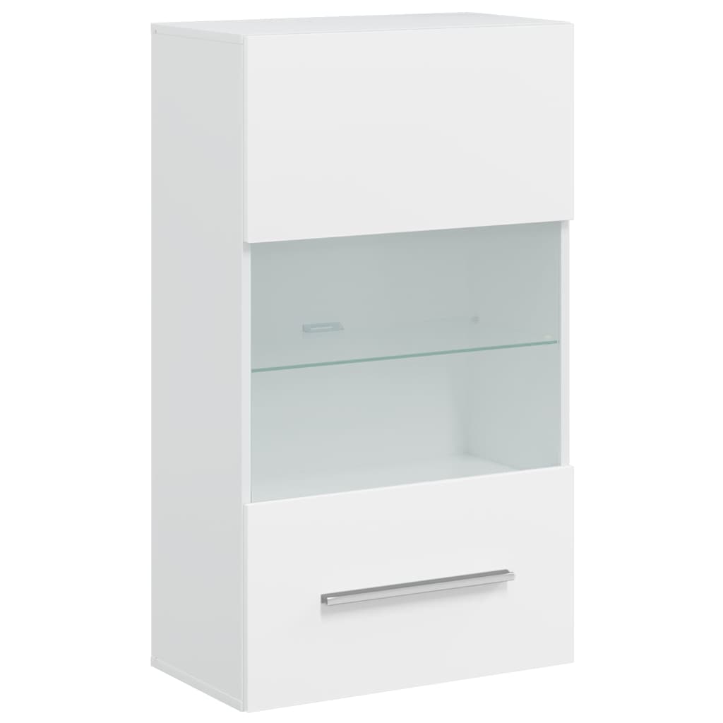 Meubles TV 5 pcs avec lumière LED blanc mat bois d'ingénierie Meubles TV vidaXL   
