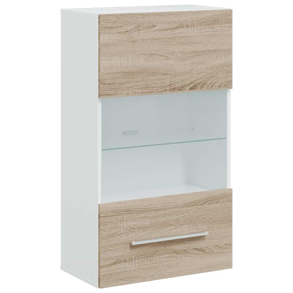Meubles TV avec lumière LED 5pcs chêne sonoma bois d'ingénierie Meubles TV vidaXL   