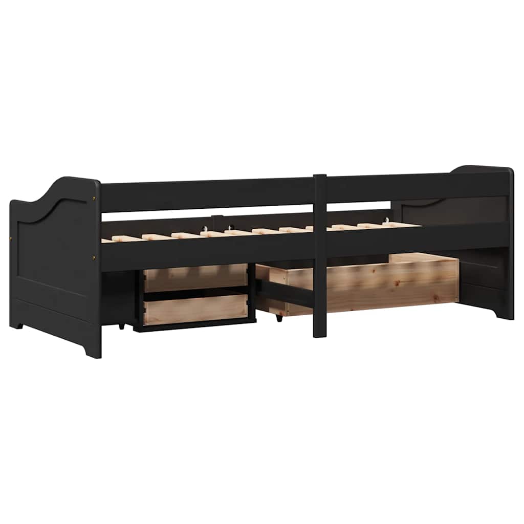 Lit de jour avec 3 tiroirs sans matelas IRUN noir 90x200 cm - XIOS