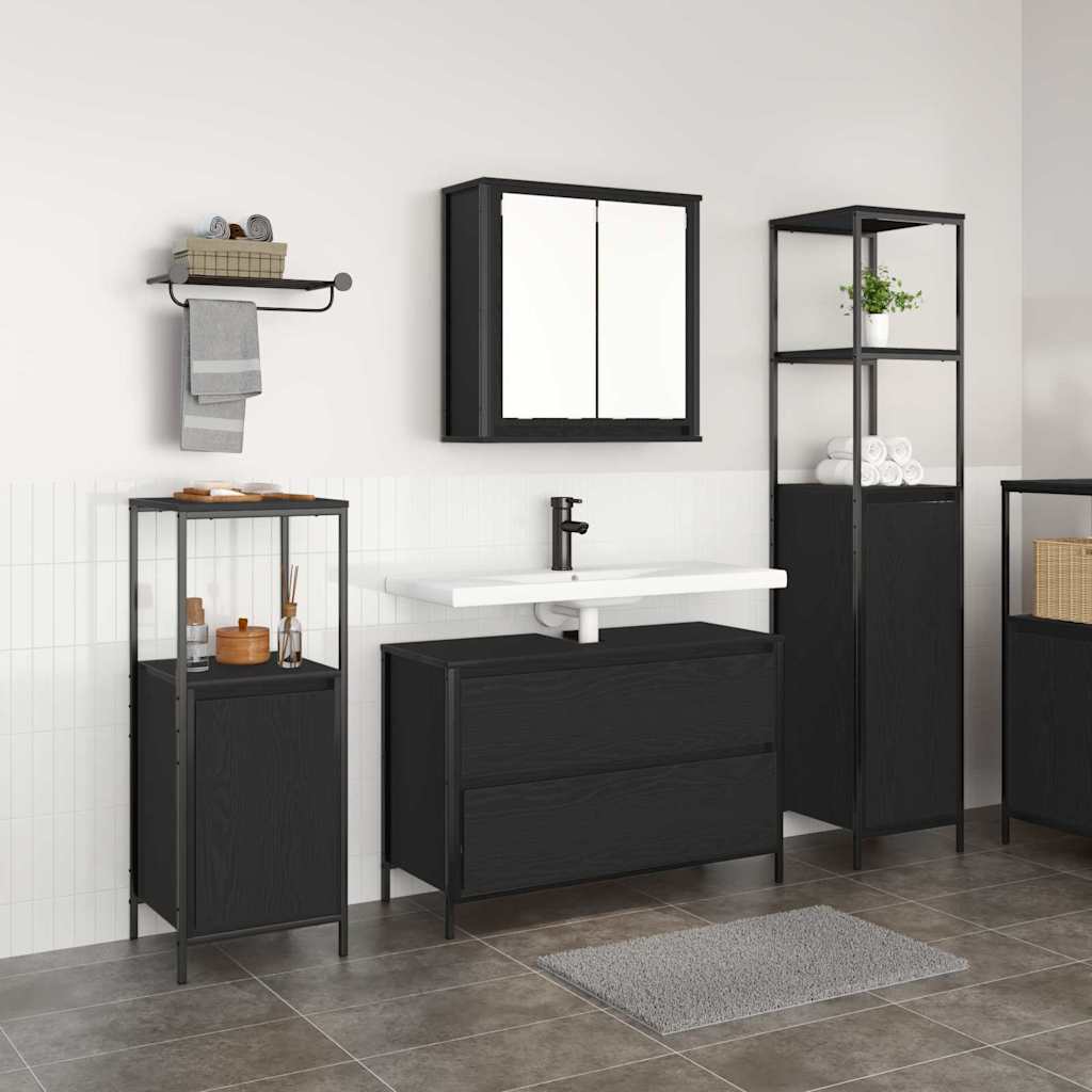 Ensemble de mobilier de salle de bain 3 pc Chêne noir - XIOS