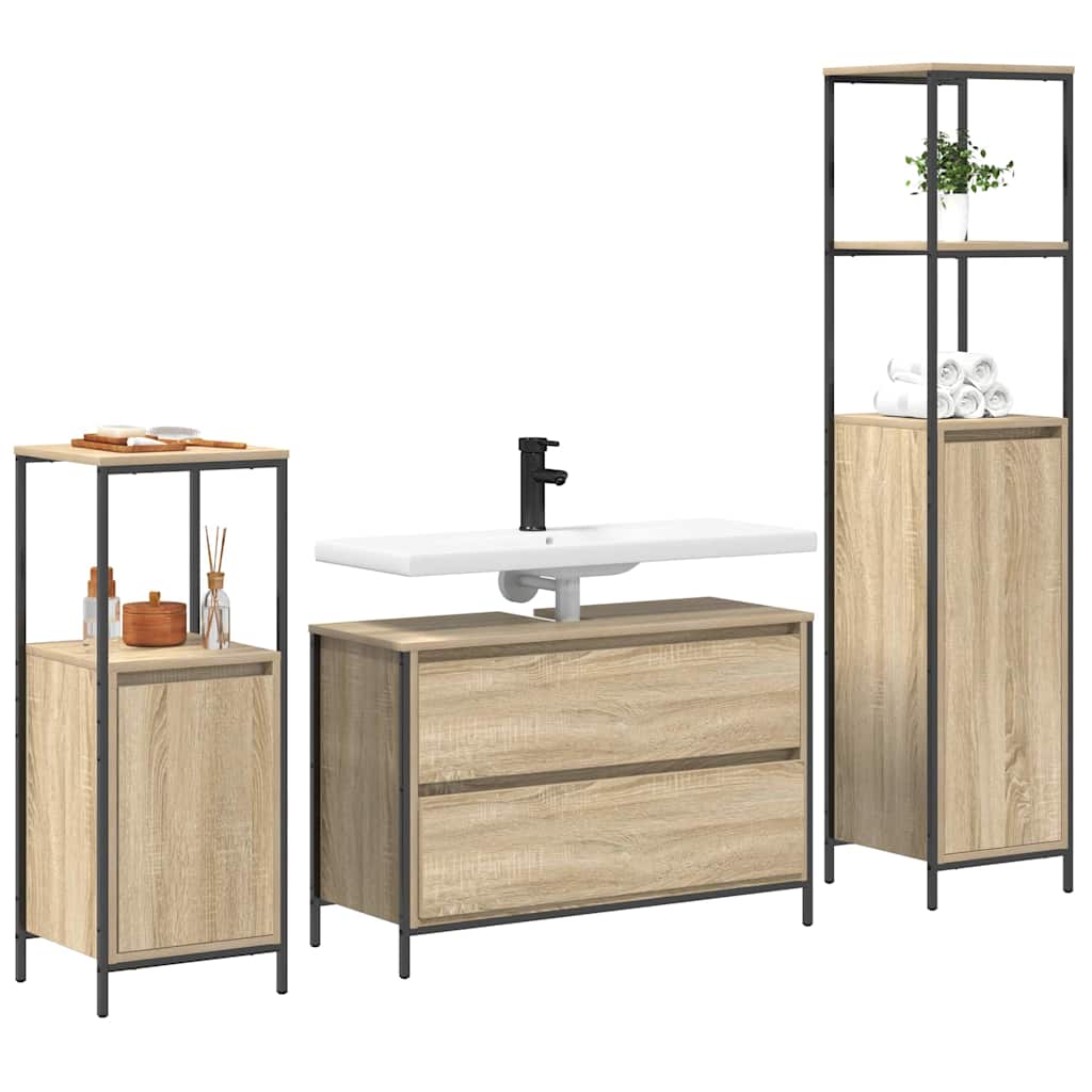 Ensemble de mobilier de salle de bain 3 pc Chêne Sonoma - XIOS