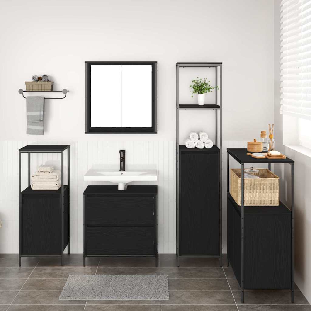 Ensemble de mobilier de salle de bain 5 pc Noir