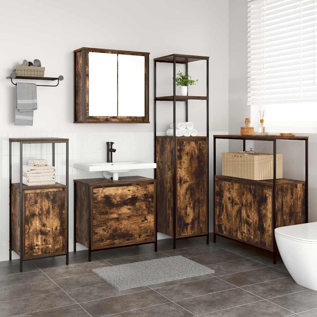 Ensemble de mobilier de salle de bain 5 pc Marron