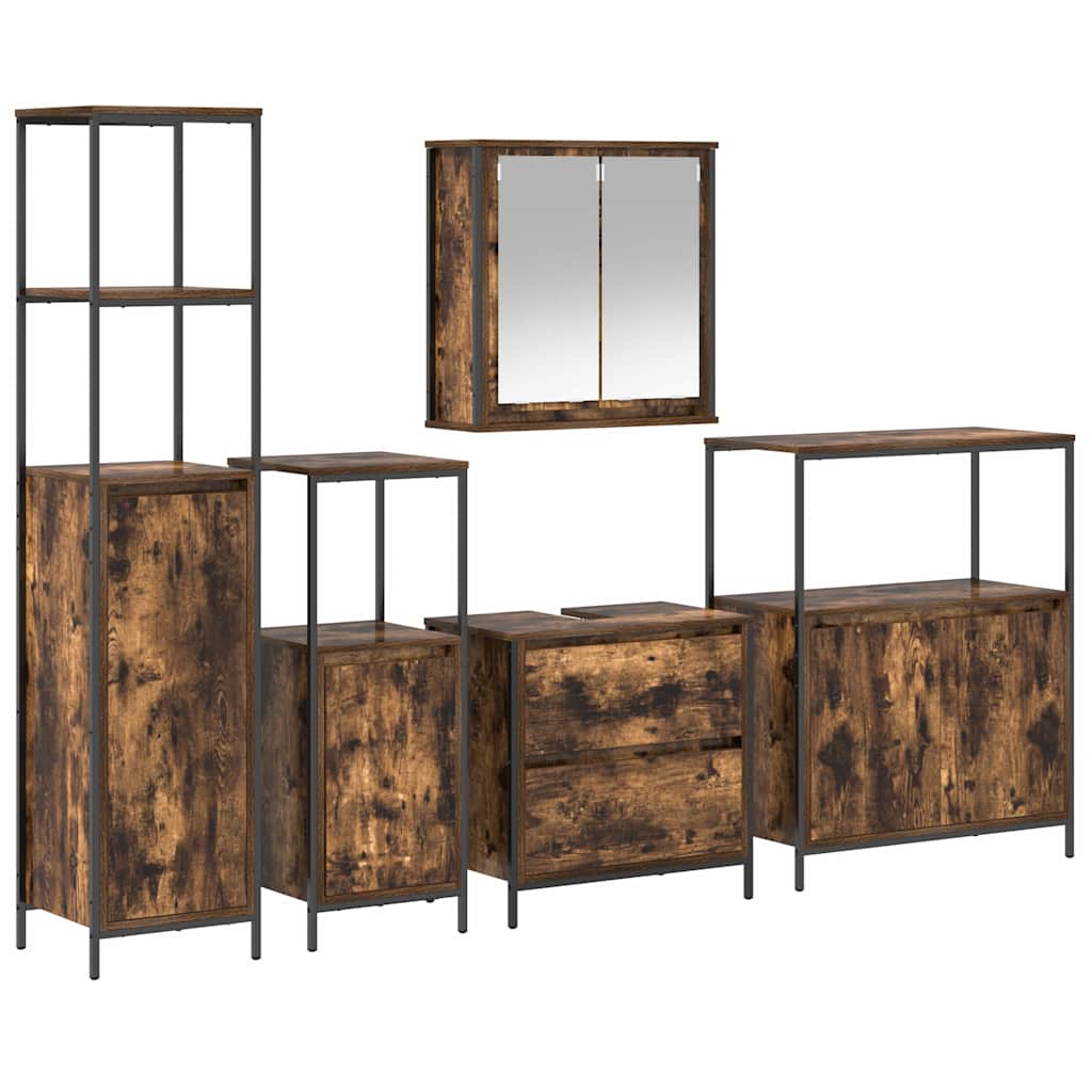 Ensemble de mobilier de salle de bain 5 pc Marron
