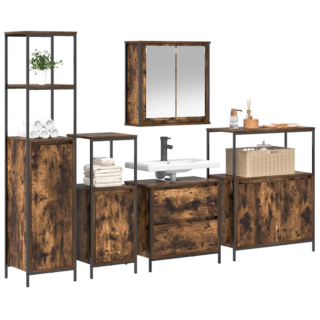 Ensemble de mobilier de salle de bain 5 pc Marron