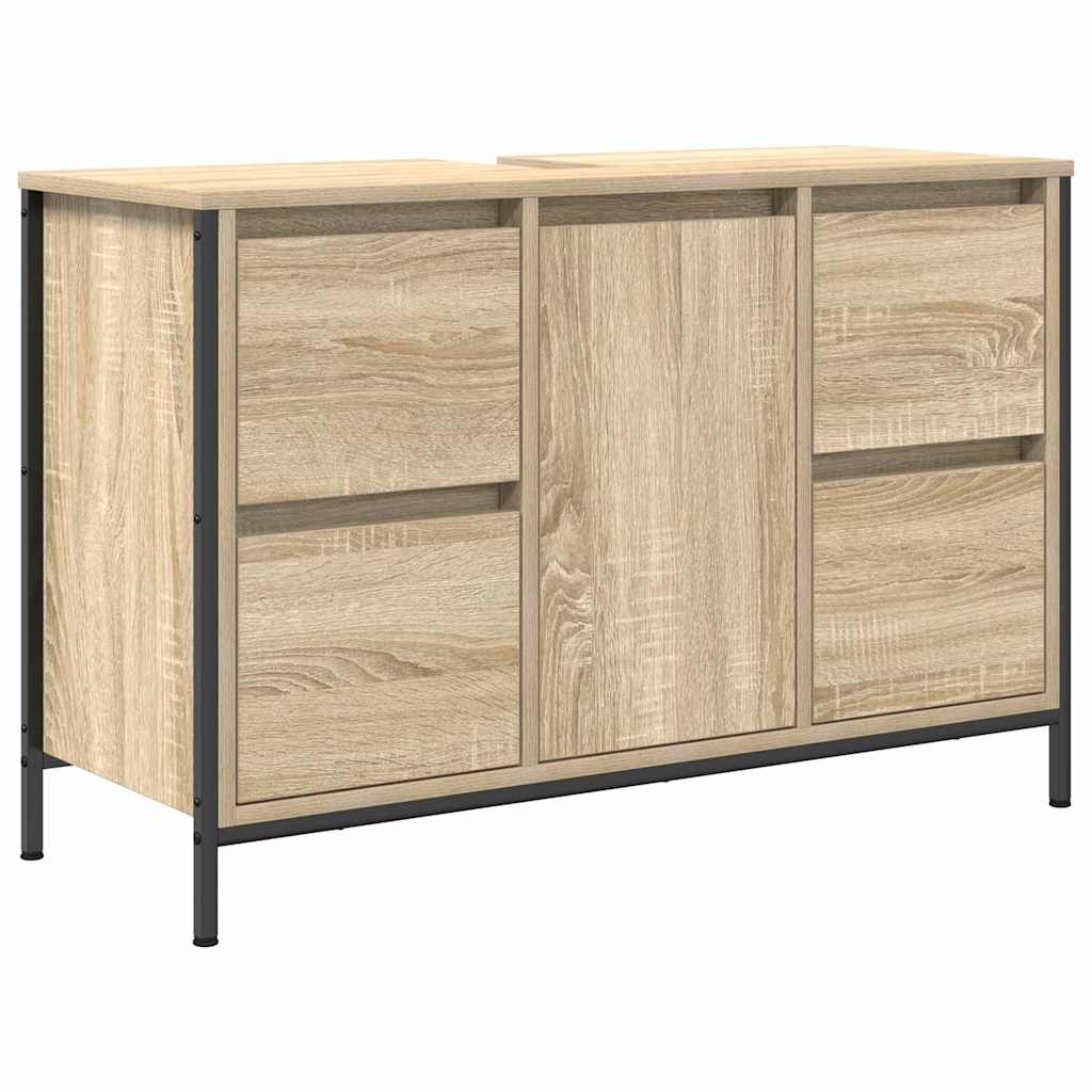 Ensemble de mobilier de salle de bain 2 pc Chêne Sonoma et noir - XIOS