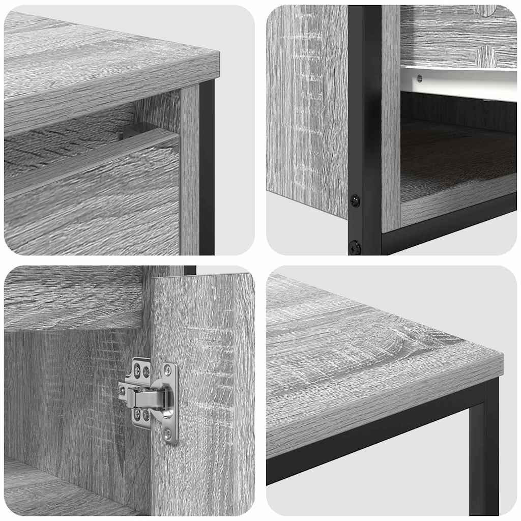 Ensemble de mobilier de salle de bain 2 pc Gris Sonoma et noir - XIOS