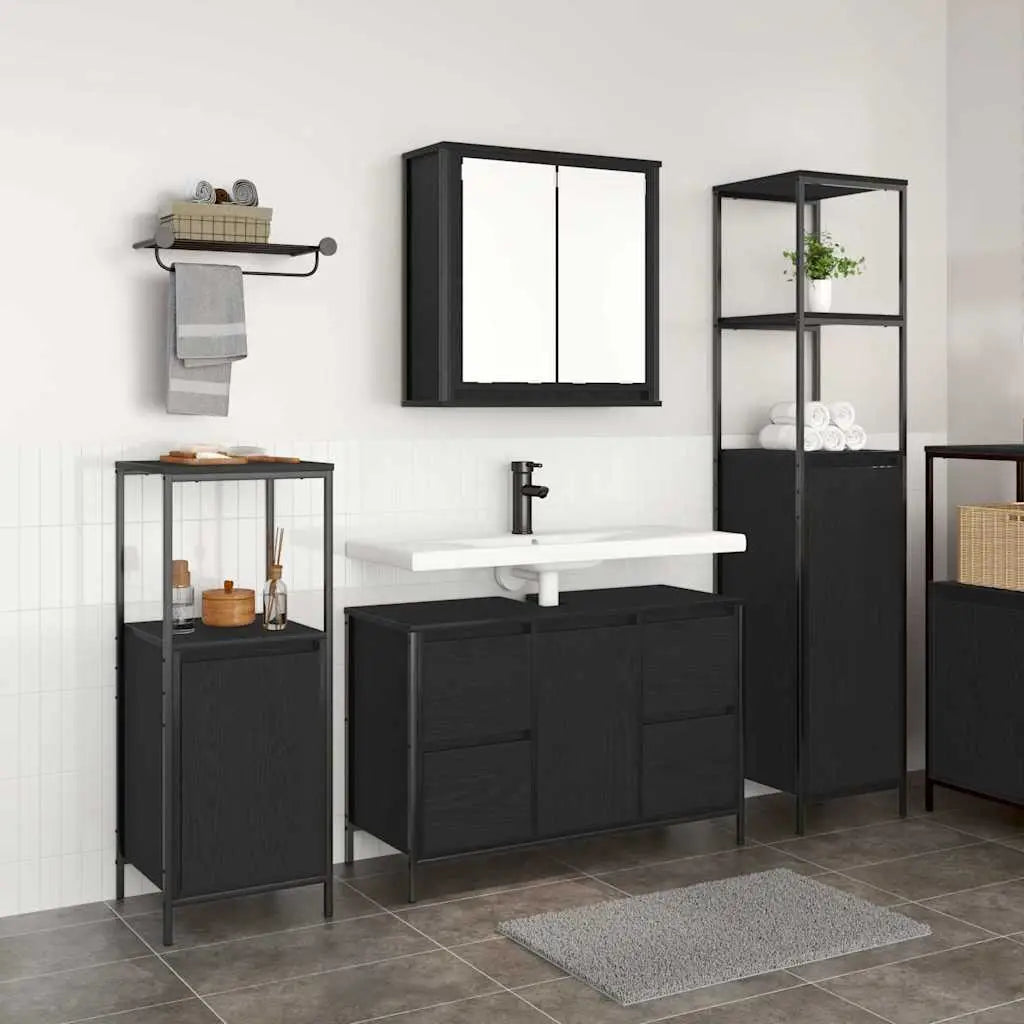 Ensemble de mobilier de salle de bain 3 pc Chêne noir - XIOS