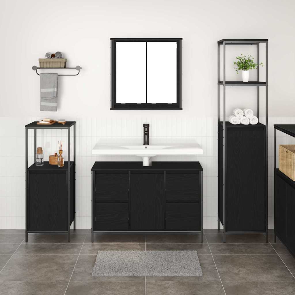 Ensemble de mobilier de salle de bain 3 pc Chêne noir - XIOS