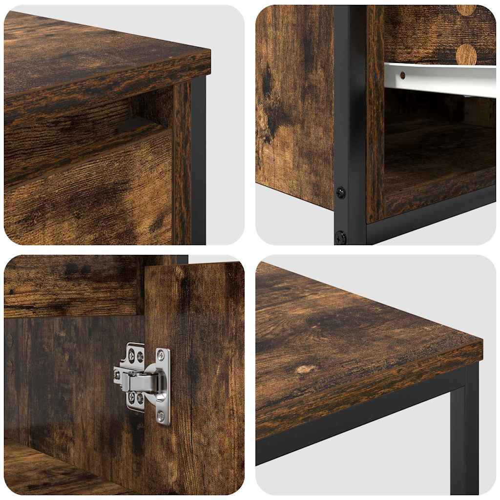 Ensemble de mobilier de salle de bain 3 pc Chêne fumé et noir - XIOS