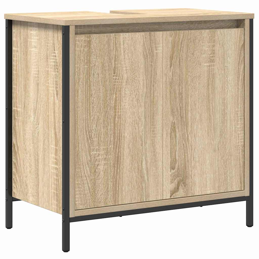Ensemble de mobilier de salle de bain 5 pc Chêne Sonoma et noir - XIOS