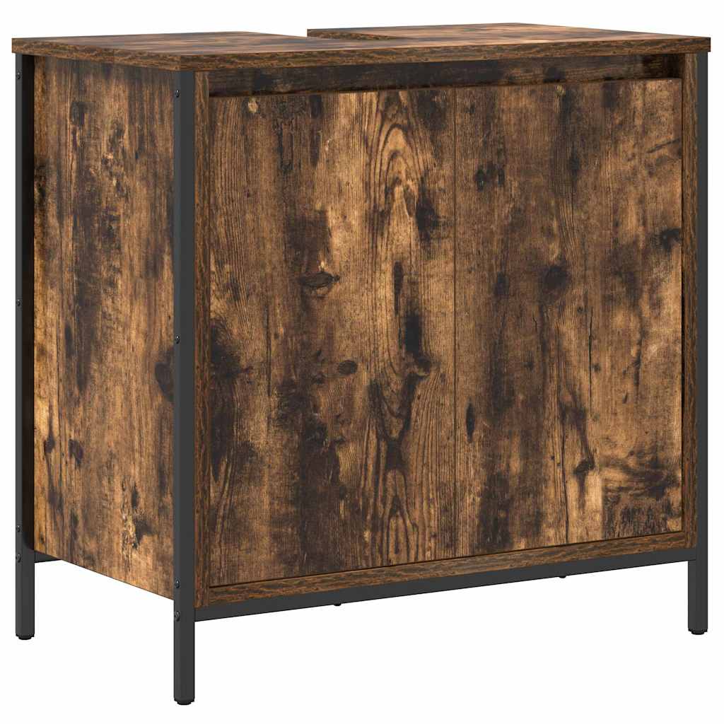Ensemble de mobilier de salle de bain 3 pc Chêne fumé et noir - XIOS