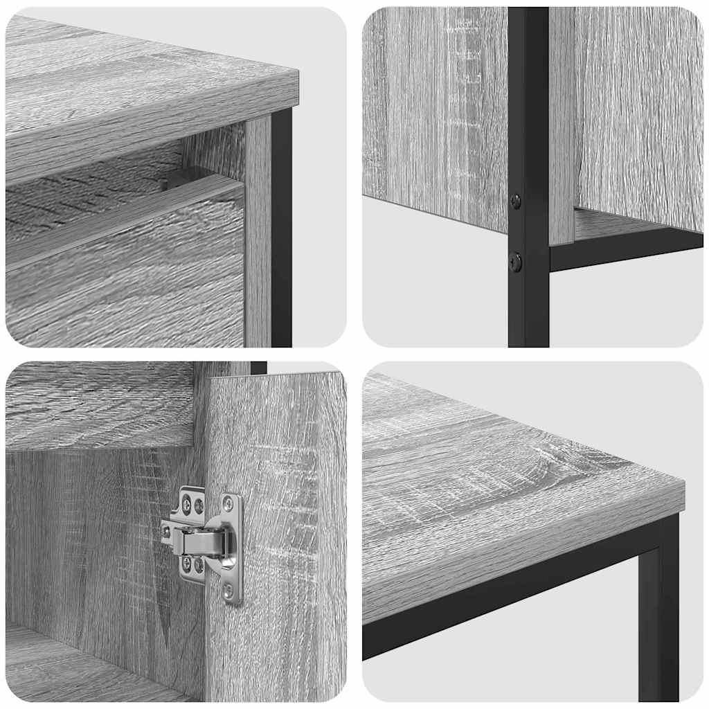 Ensemble de mobilier de salle de bain 3 pc Gris Sonoma et noir - XIOS