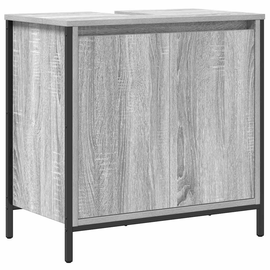 Ensemble de mobilier de salle de bain 3 pc Gris Sonoma et noir - XIOS