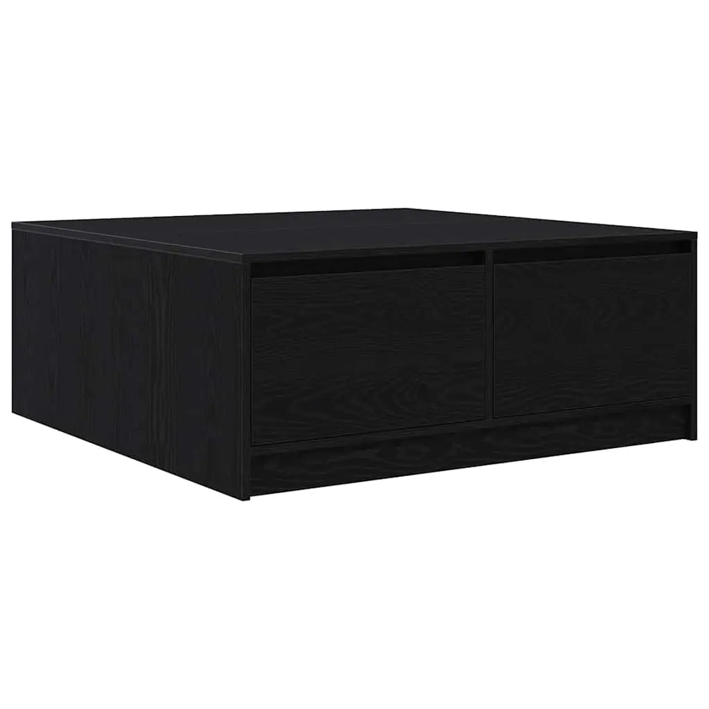 Table basse avec tiroirs chêne noir 100x100x40 cm - XIOS