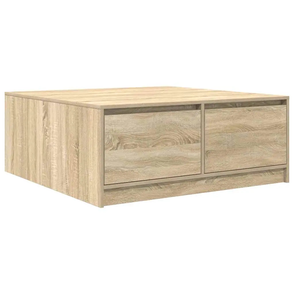 Table basse avec tiroirs chêne sonoma 100x100x40 cm - XIOS