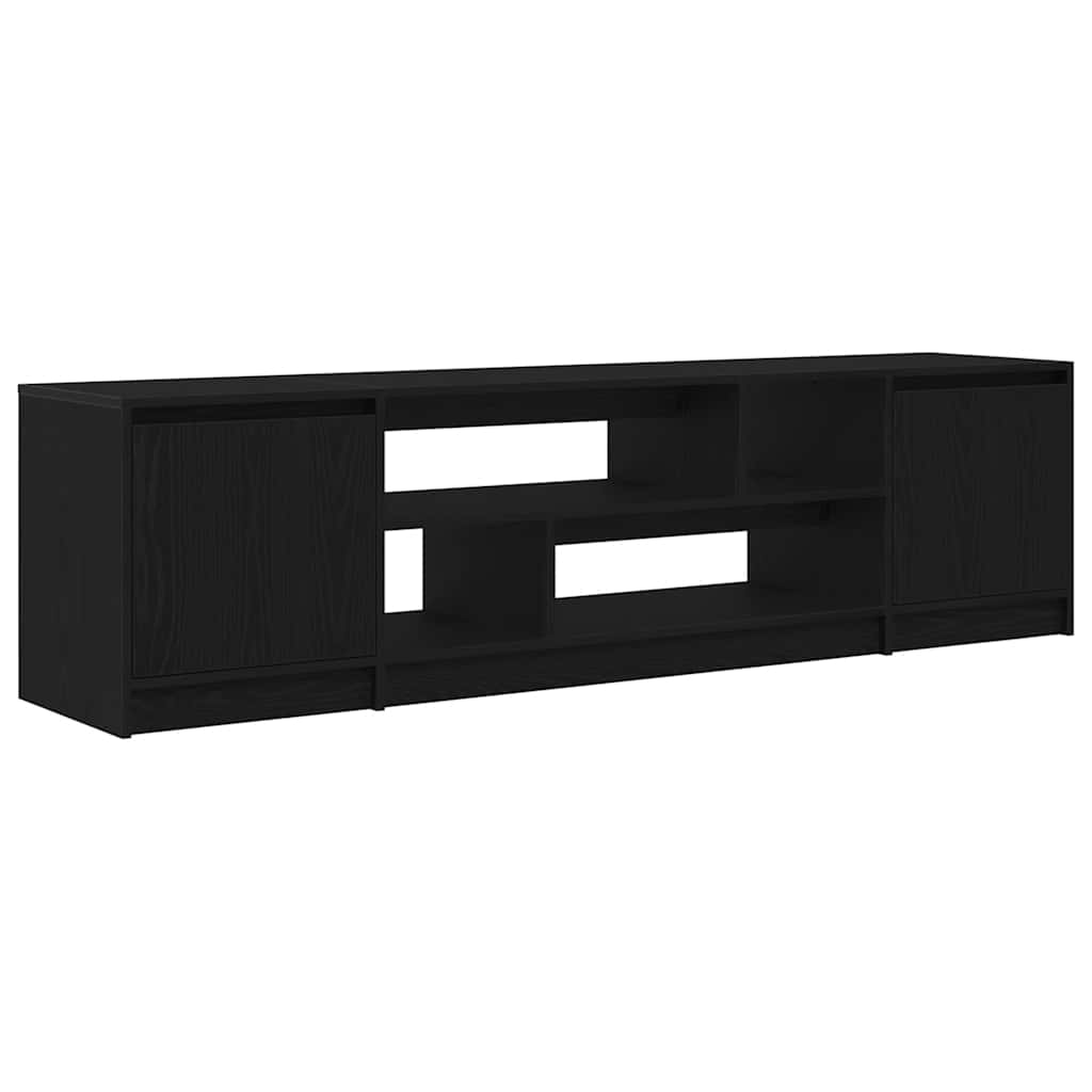 Meuble TV chêne noir 188,5x41x50 cm bois d'ingénierie - XIOS